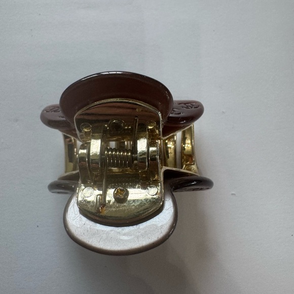 Brown Hair Clip with Gold Accents - Picture 3 of 4